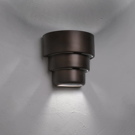 Luxury Lighting Fasciato 10in. High Ceramic Outdoor Wall Light, Antique Bronze Finish 124-00 ABr u/d-7
